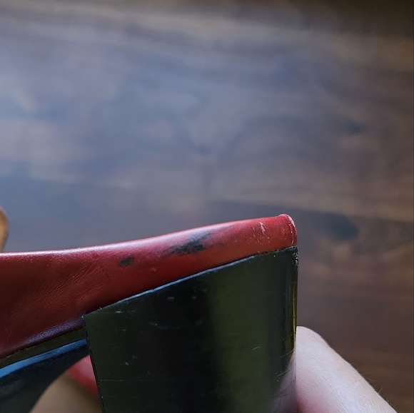 Franco Sarto Red Leather Loafer Mules - Picture 8 of 9